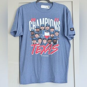 500 Level Texas Rangers Champions 2023 Graphic Tee Men’s Large